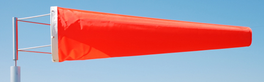 Windsock Fluorescent Orange 4 foot long. H/D Polyurethane Mouth